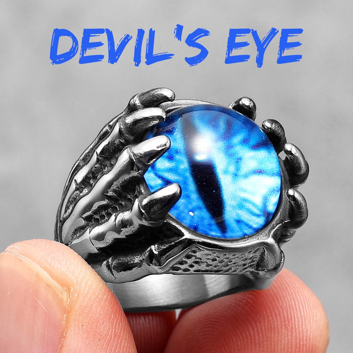 Devil Eye Claw Skull Men Ring