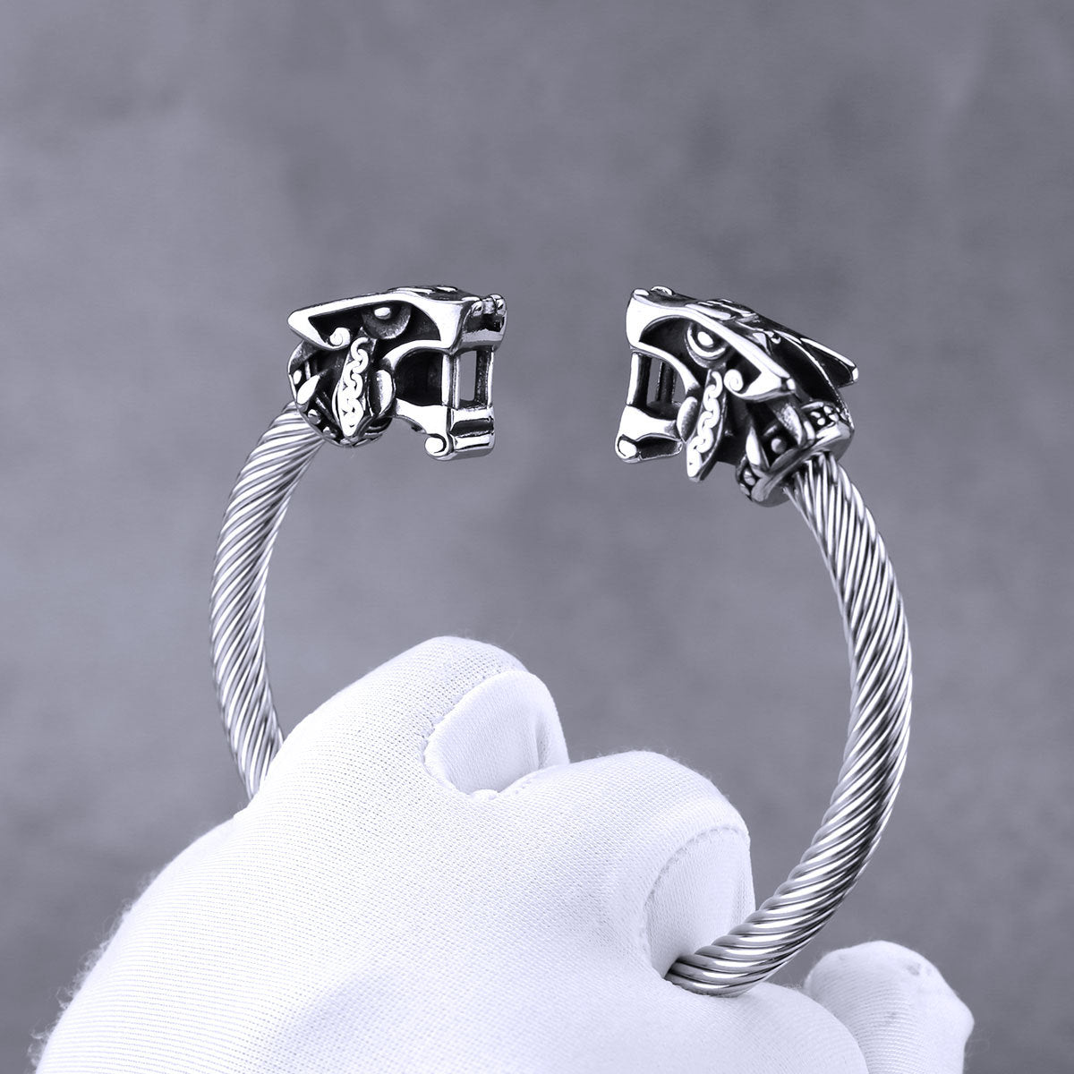 Viking Double Wolf Bracelet