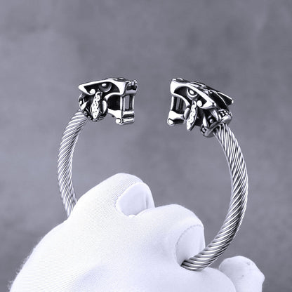 Viking Double Wolf Bracelet