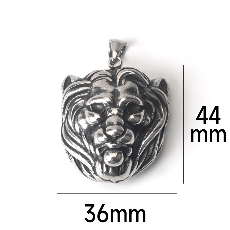 Vintage Animal Lion Head Necklace