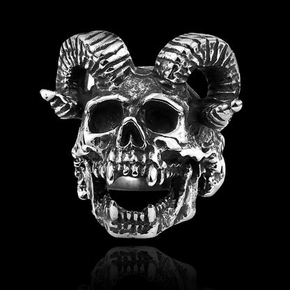 Satan Sheep Head Skull Ring